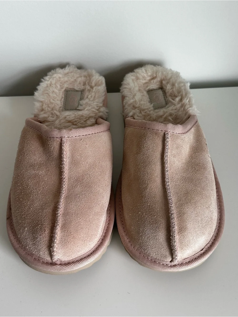 UGG Kids Blush Pink Suede Slide Slippers